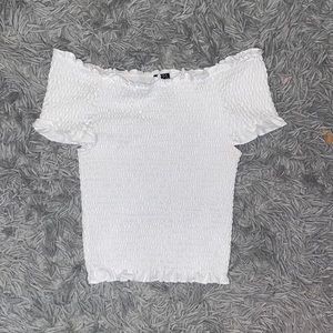 Rue 21 White Off the Shoulder Crop ToP
